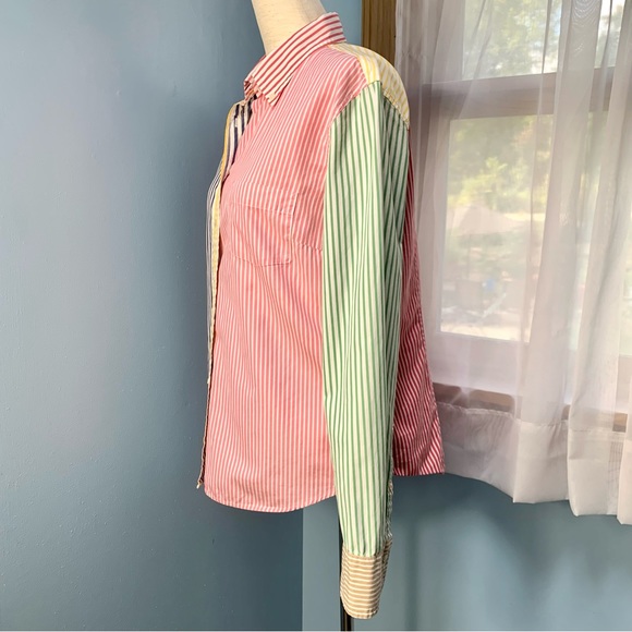 J. Crew Vintage Mixed Stripe Classic Fit Button Down Shirt - Picture 3 of 7